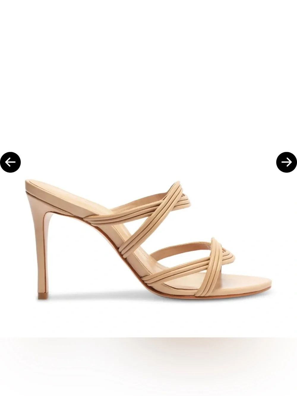 SCHUTZ Nude Strappy Stiletto Slide Sandal new & with box